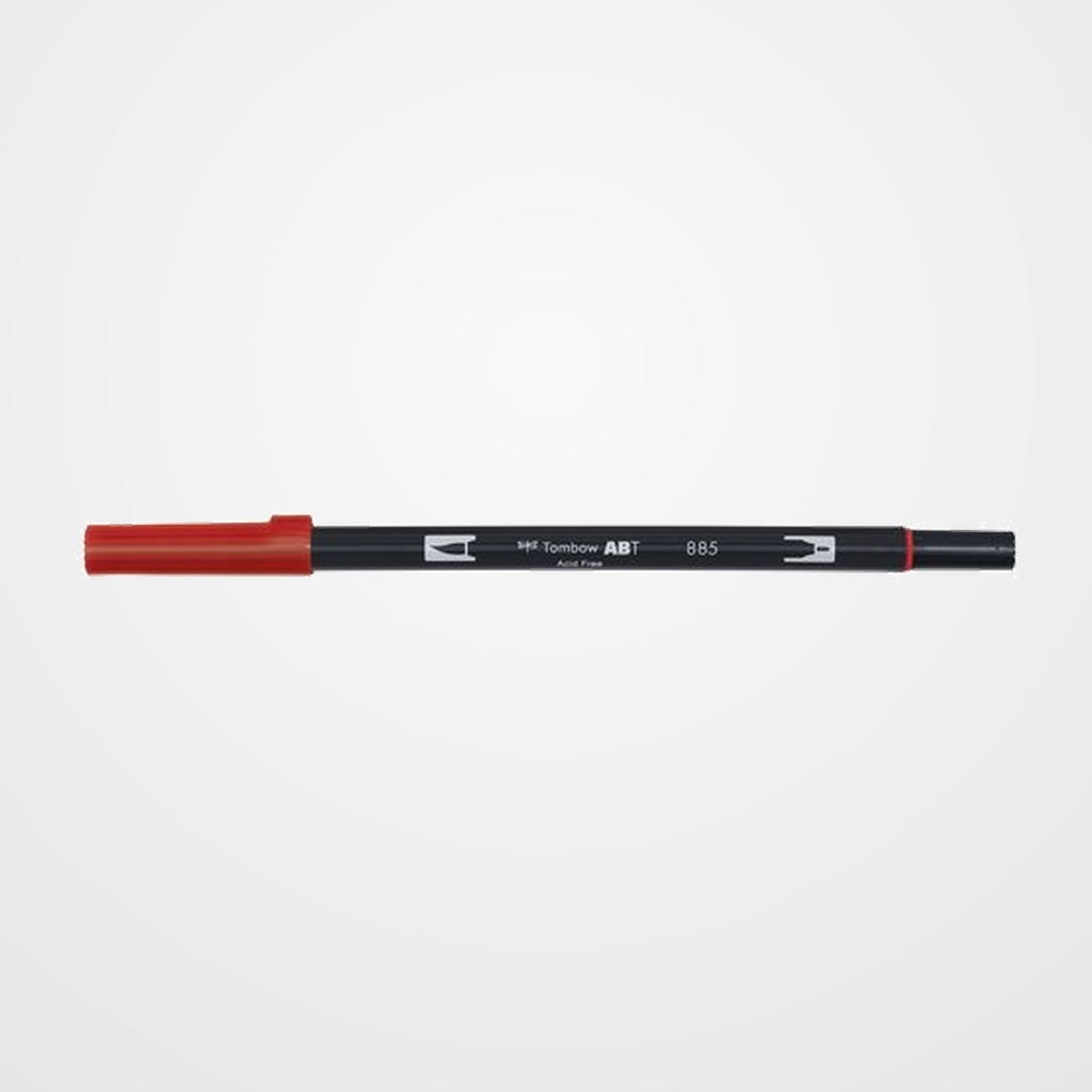 ROTULADOR TOMBOW DOBLE PUNTA PINCEL ROJO CALIDO