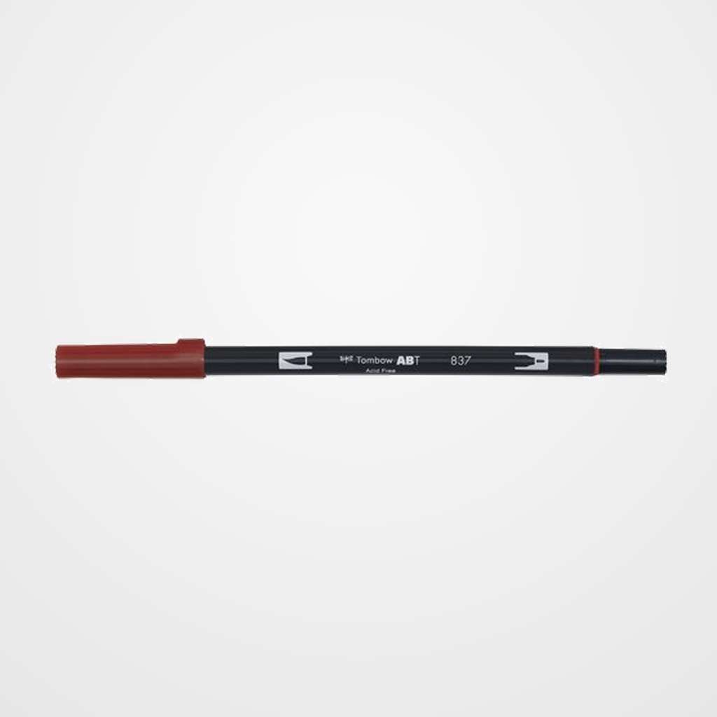 ROTULADOR TOMBOW DOBLE PUNTA PINCEL VINO ROJO