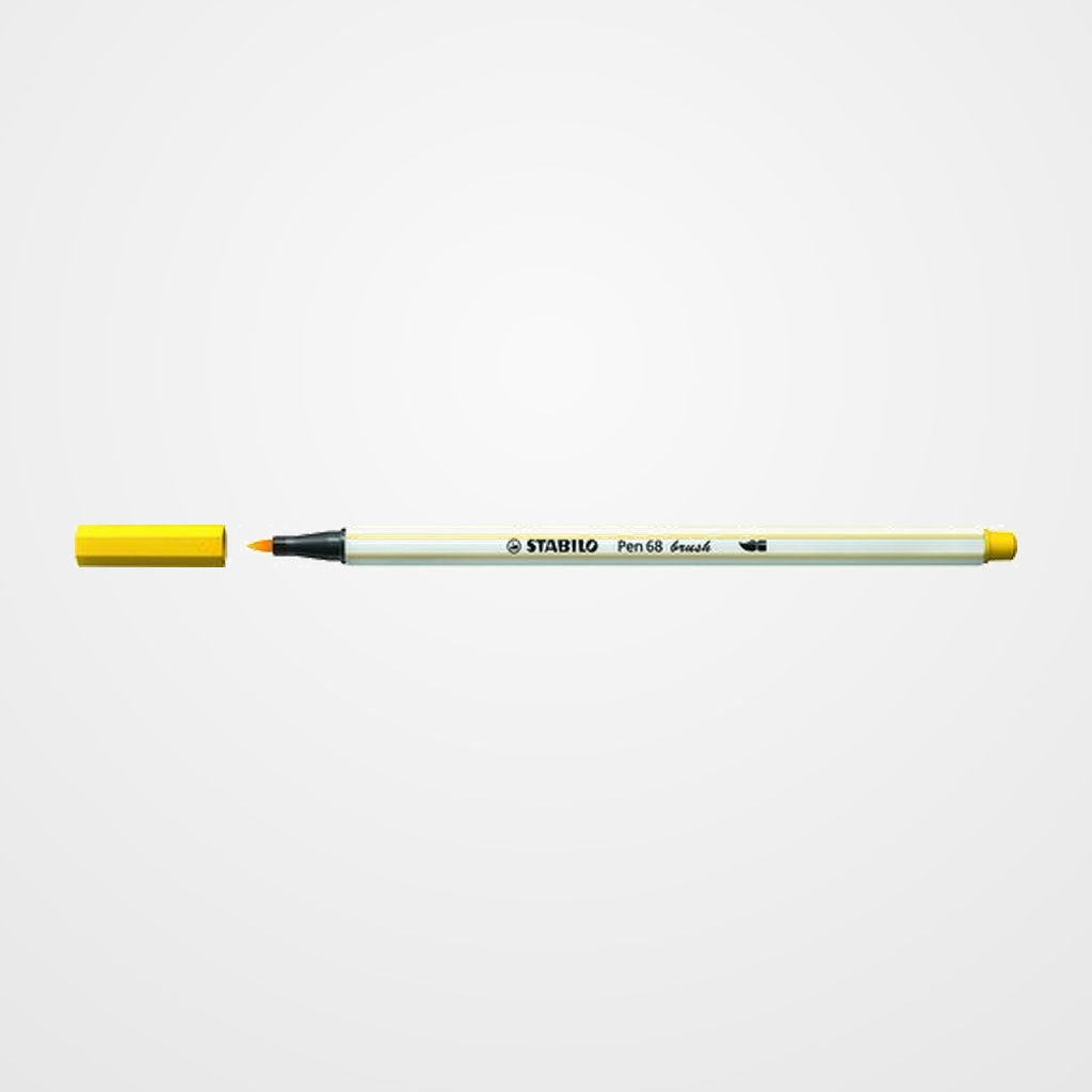 ROTULADOR FIBRA STABILO PEN 68 BRUSH PUNTA PINCEL AMARILLO