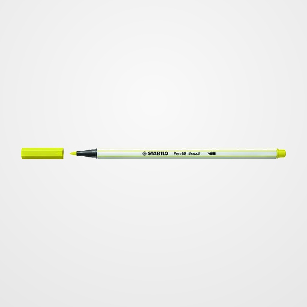 ROTULADOR FIBRA STABILO PEN 68 BRUSH PUNTA PINCEL AMARILLO FLUORESCENTE