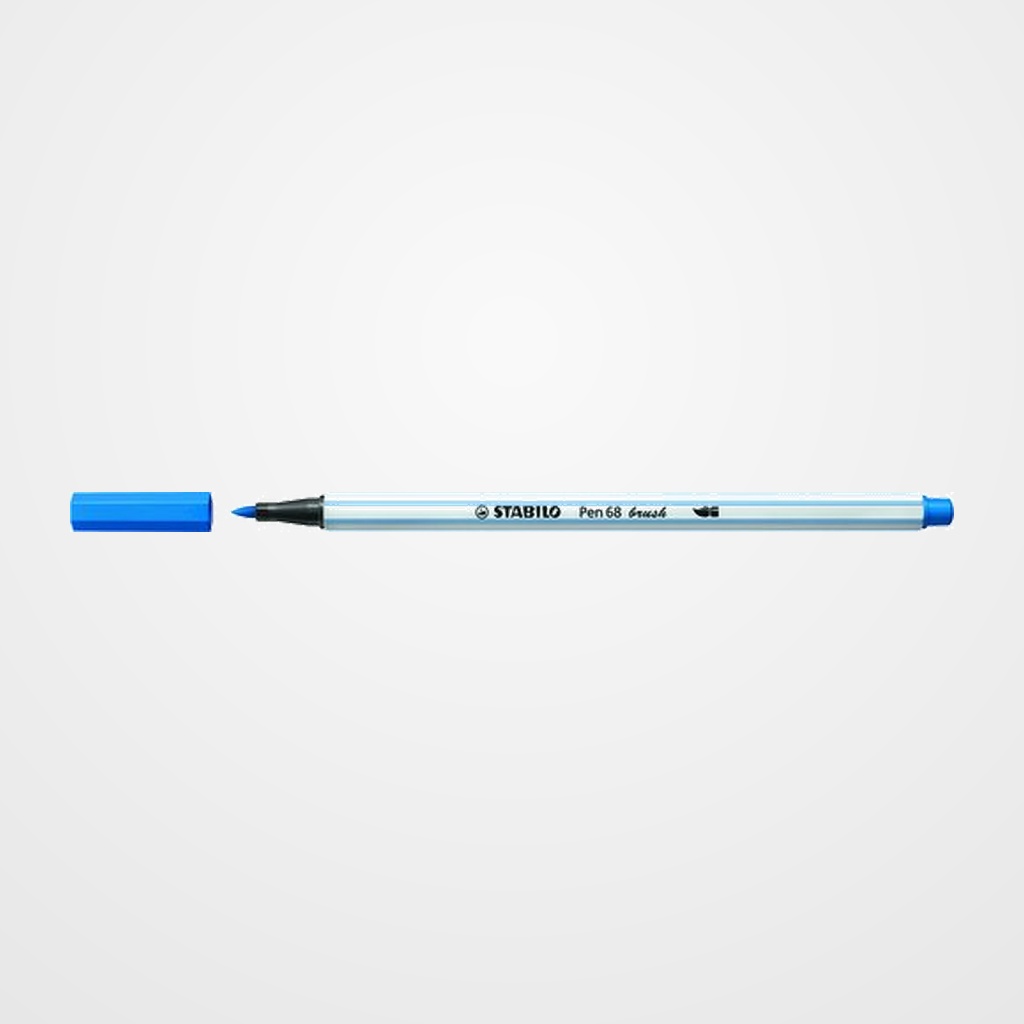 ROTULADOR FIBRA STABILO PEN 68 BRUSH PUNTA PINCEL AZUL OSCURO