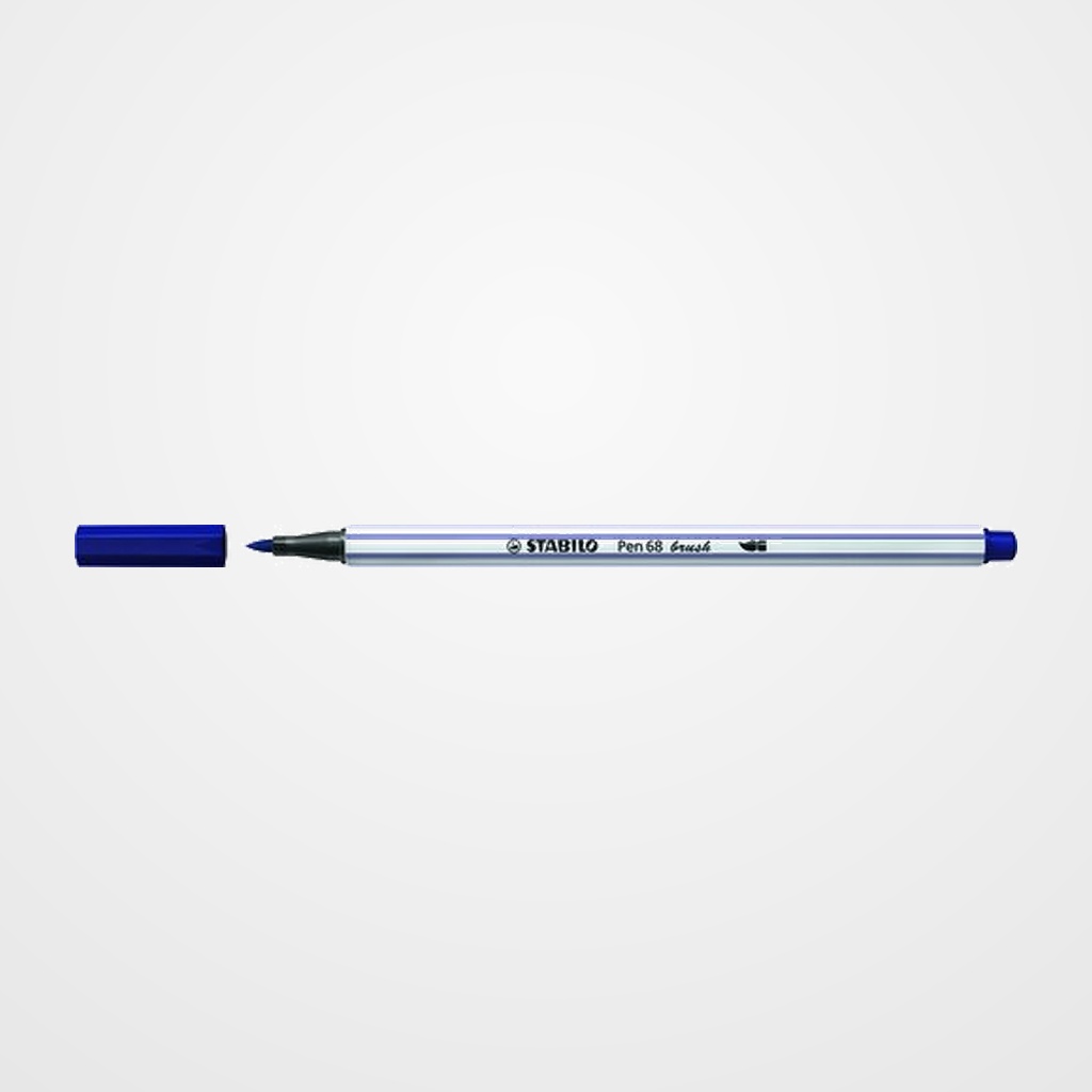 ROTULADOR FIBRA STABILO PEN 68 BRUSH PUNTA PINCEL AZUL PRUSIA