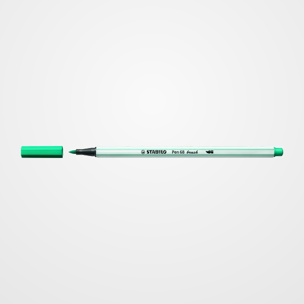 ROTULADOR FIBRA STABILO PEN 68 BRUSH PUNTA PINCEL AZUL TURQUESA