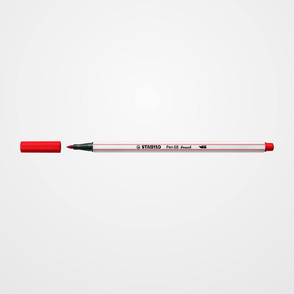 ROTULADOR FIBRA STABILO PEN 68 BRUSH PUNTA PINCEL CARMIN
