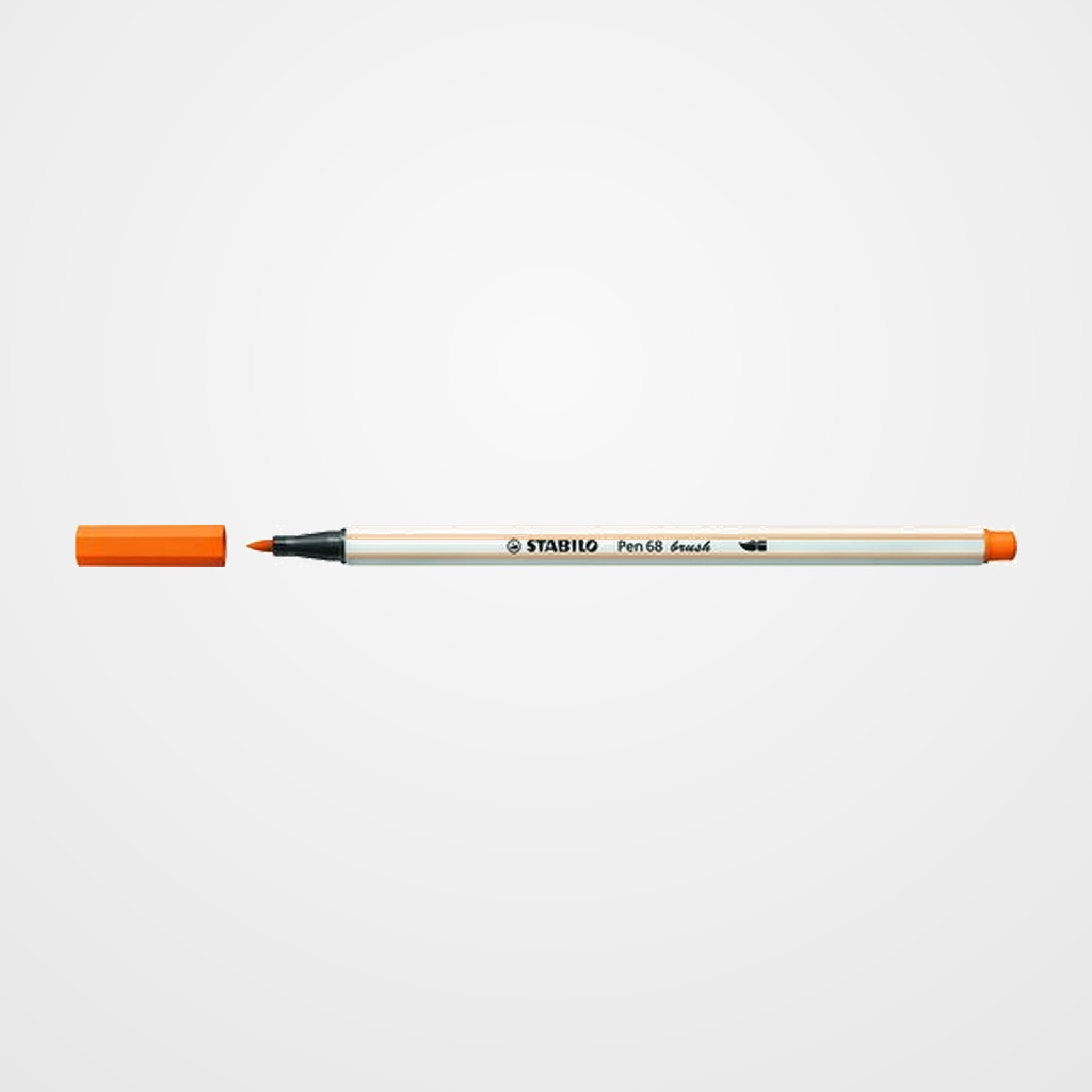 ROTULADOR FIBRA STABILO PEN 68 BRUSH PUNTA PINCEL NARANJA