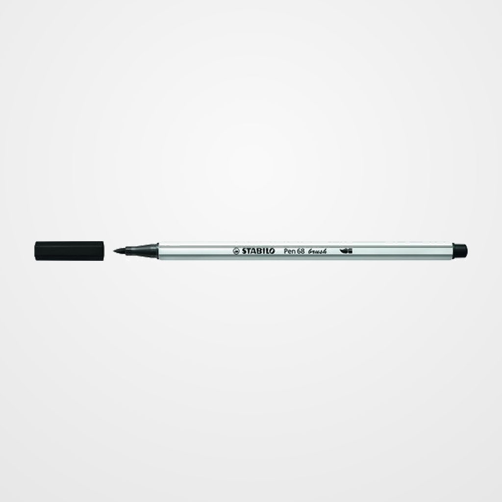 ROTULADOR FIBRA STABILO PEN 68 BRUSH PUNTA PINCEL NEGRO