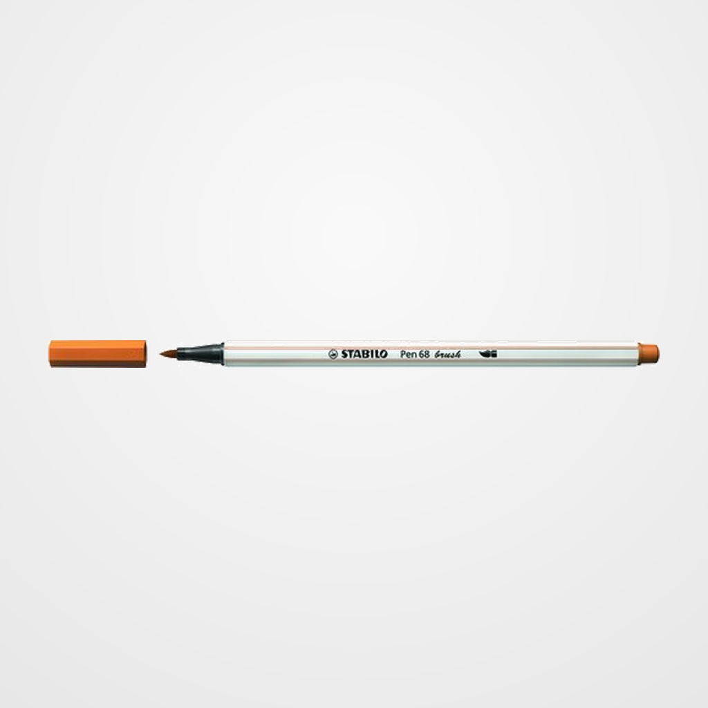 ROTULADOR FIBRA STABILO PEN 68 BRUSH PUNTA PINCEL OCRE OSCURO