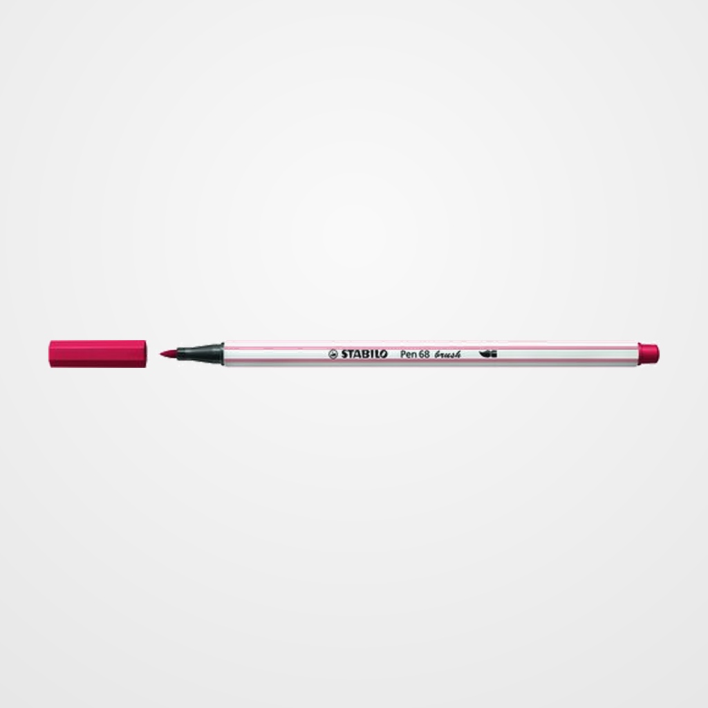 ROTULADOR FIBRA STABILO PEN 68 BRUSH PUNTA PINCEL ROJO OSCURO