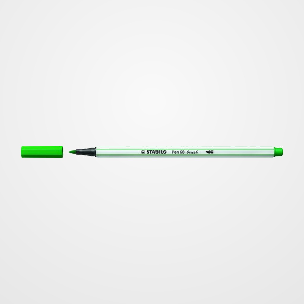 ROTULADOR FIBRA STABILO PEN 68 BRUSH PUNTA PINCEL VERDE
