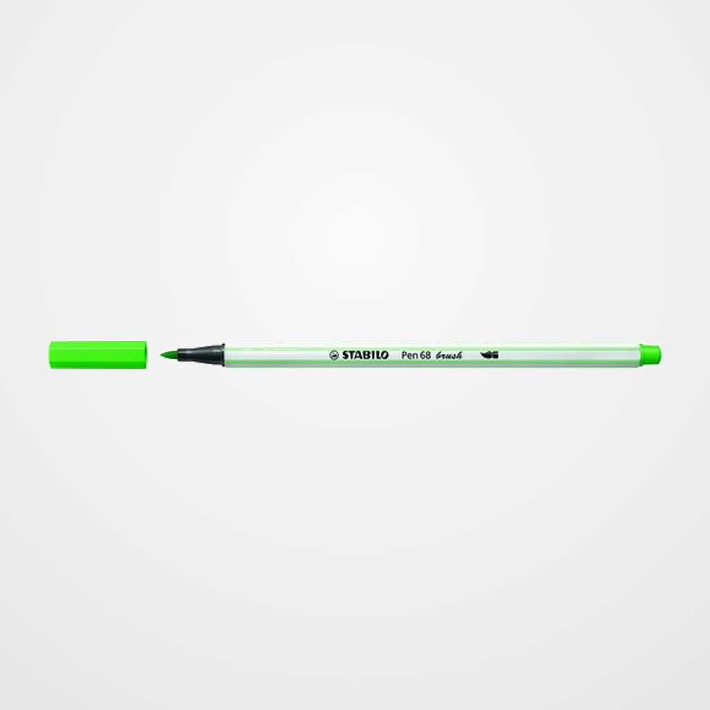 ROTULADOR FIBRA STABILO PEN 68 BRUSH PUNTA PINCEL VERDE CLARO