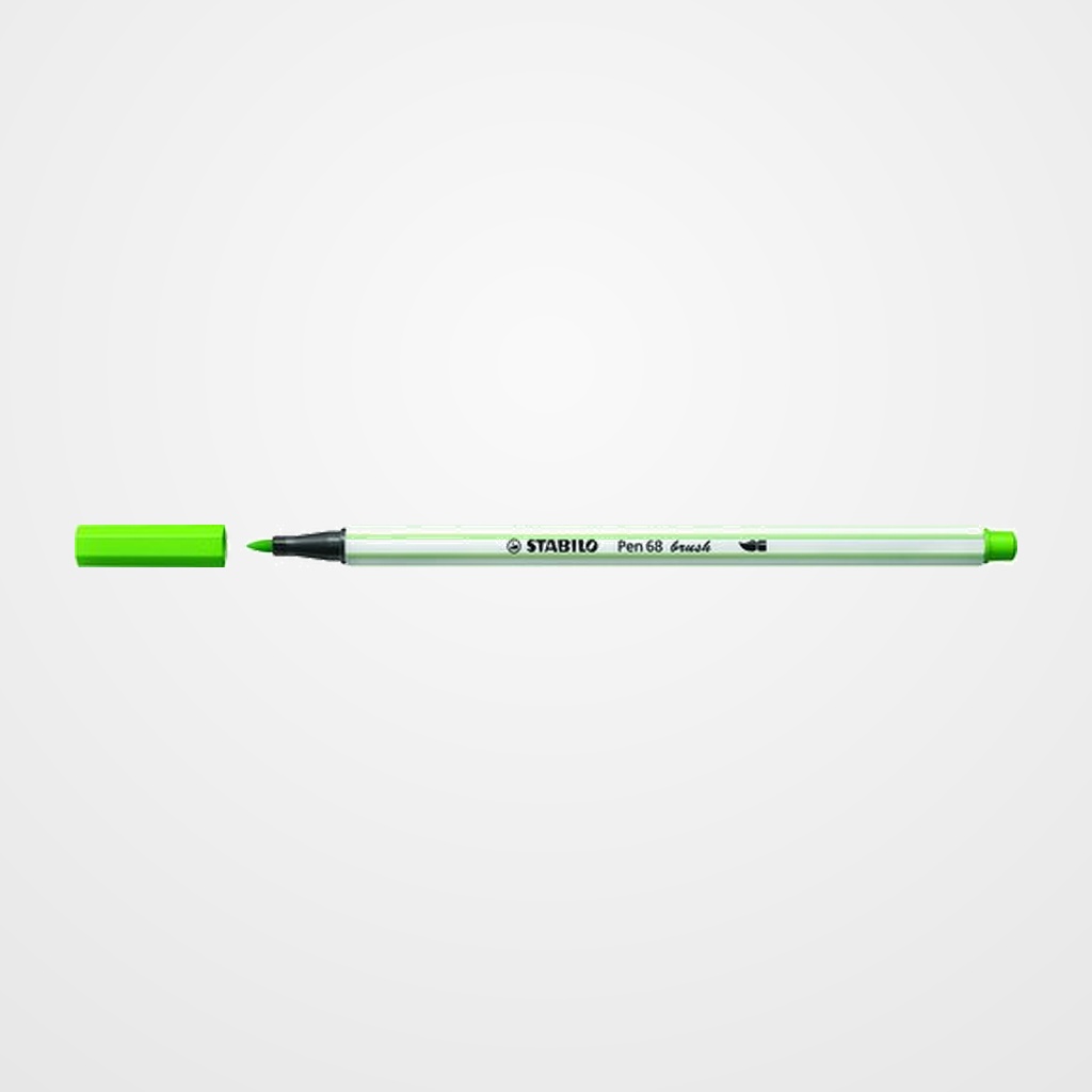 ROTULADOR FIBRA STABILO PEN 68 BRUSH PUNTA PINCEL VERDE HOJA