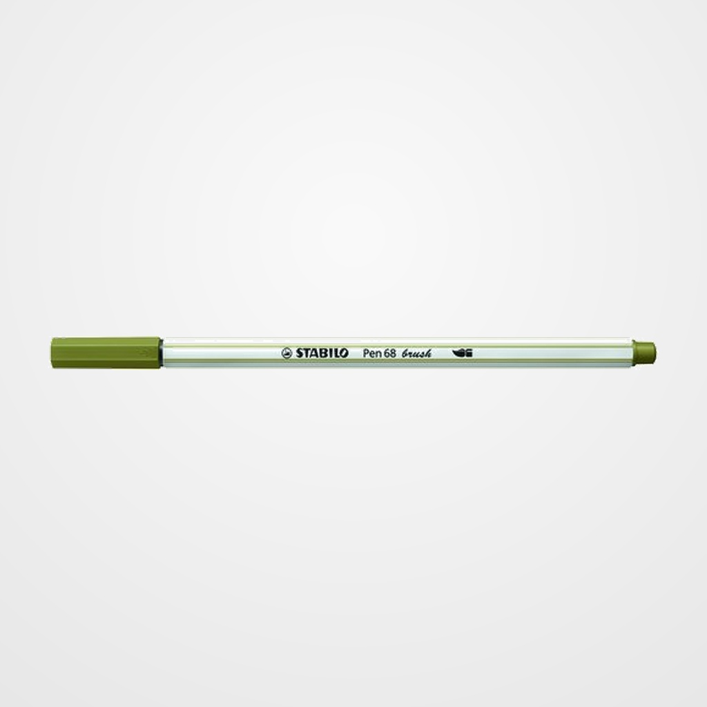 ROTULADOR FIBRA STABILO PEN 68 BRUSH PUNTA PINCEL VERDE MUSGO
