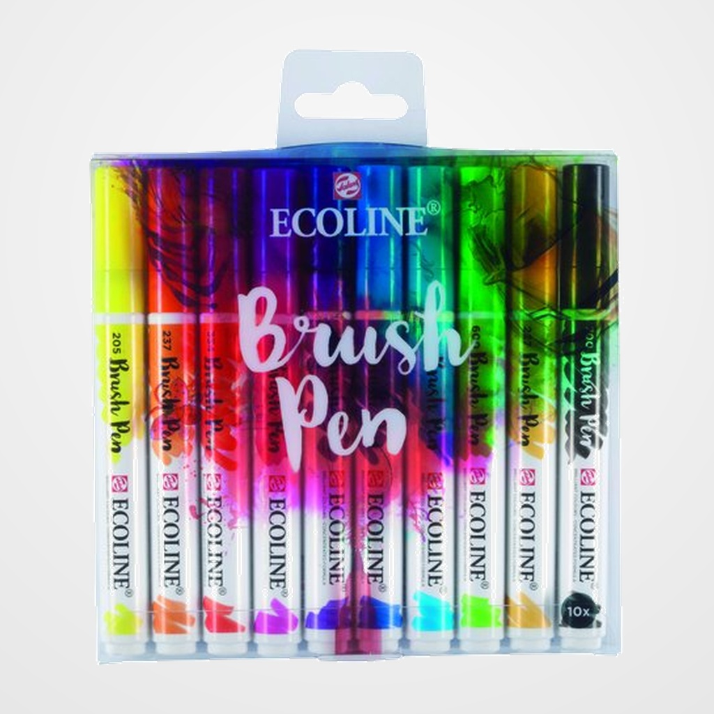 ROTULADOR FIBRA ECOLINE BRUSHPEN SURTIDO ESTUCHE de 10