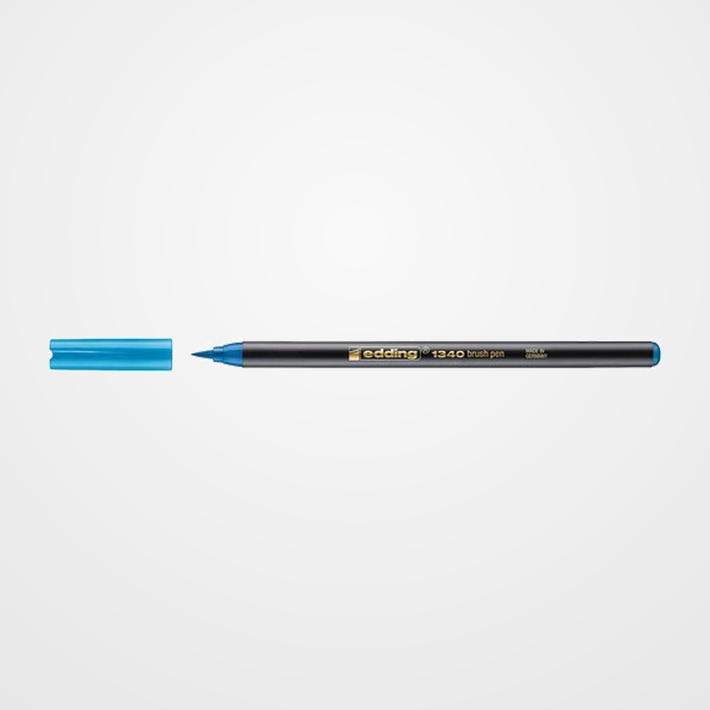 ROTULADOR FIBRA EDDING 1340 BRUSHPEN AZUL CELESTE