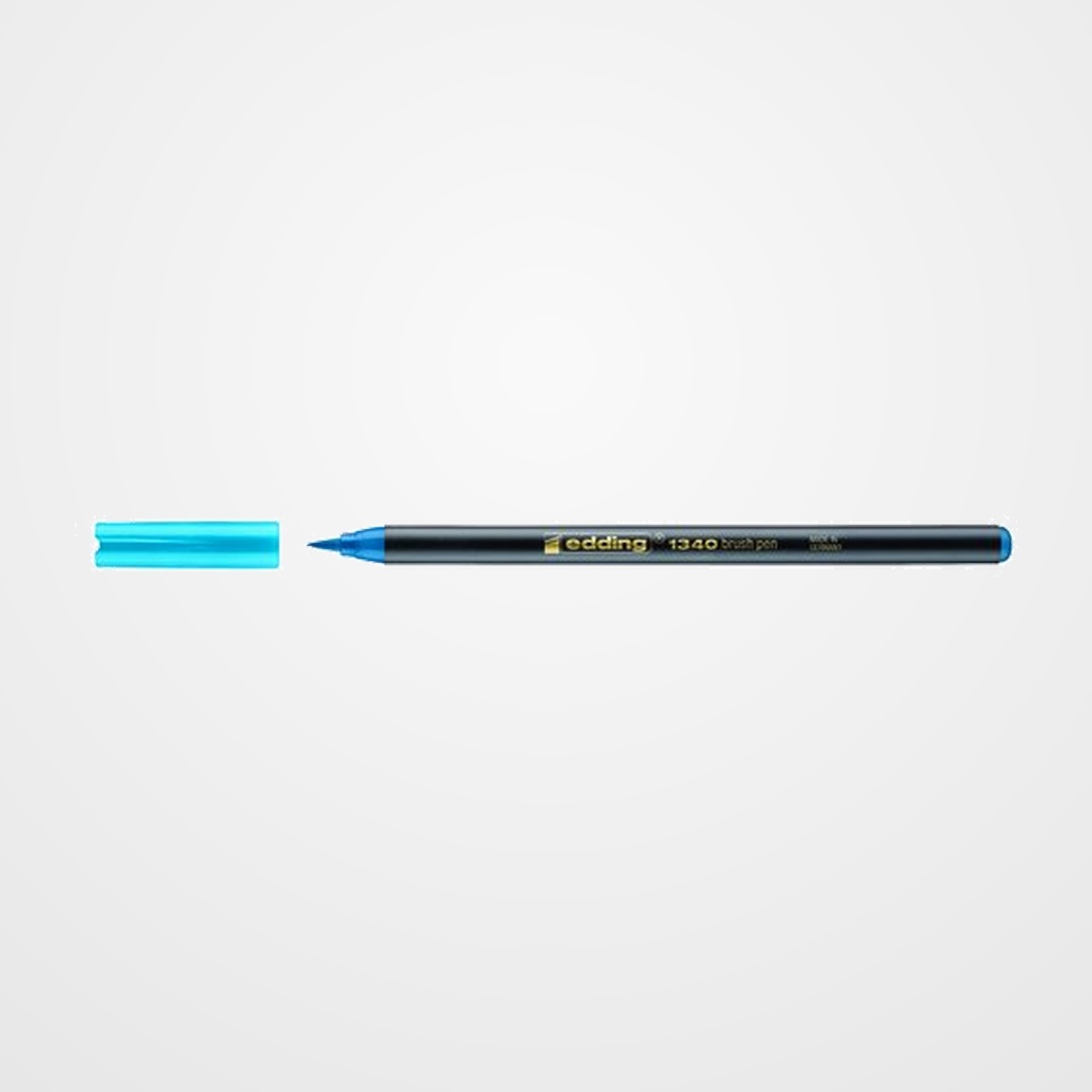 ROTULADOR FIBRA EDDING 1340 BRUSHPEN AZUL CLARO