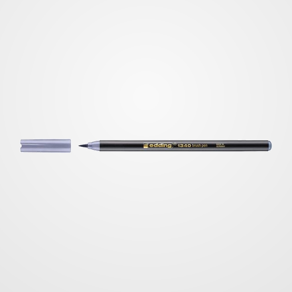 ROTULADOR FIBRA EDDING 1340 BRUSHPEN GRIS PLATA