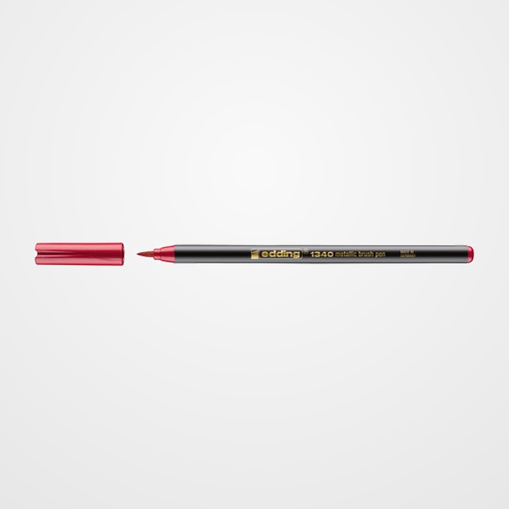 ROTULADOR FIBRA EDDING 1340 BRUSHPEN METALLIC ROJO