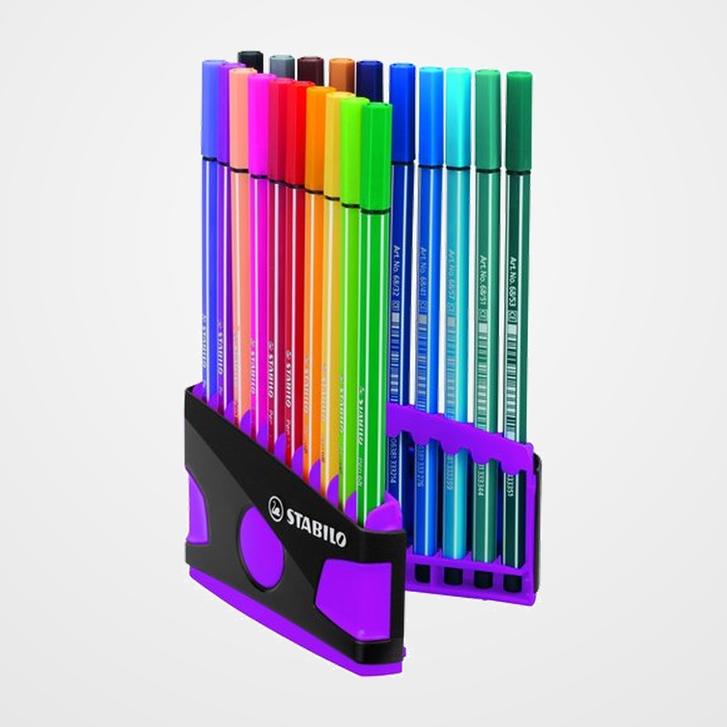 ROTULADOR FIBRA STABILO PEN 68 COLOR PARADE ANTRACITA/ROSA ESTUCHE de 20