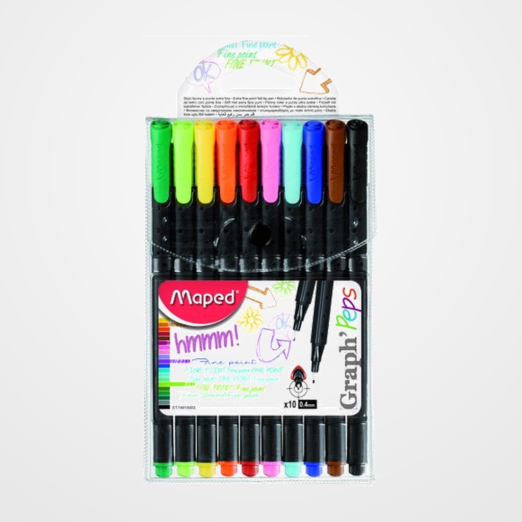 ROTULADOR FIBRA MAPED GRAPH PEPS ESTUCHE de 10