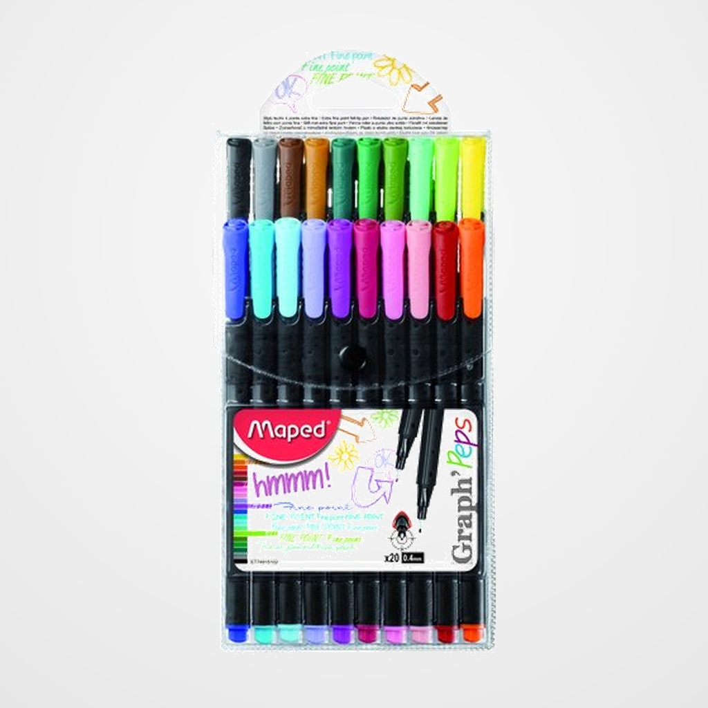 ROTULADOR FIBRA MAPED GRAPH PEPS ESTUCHE de 20