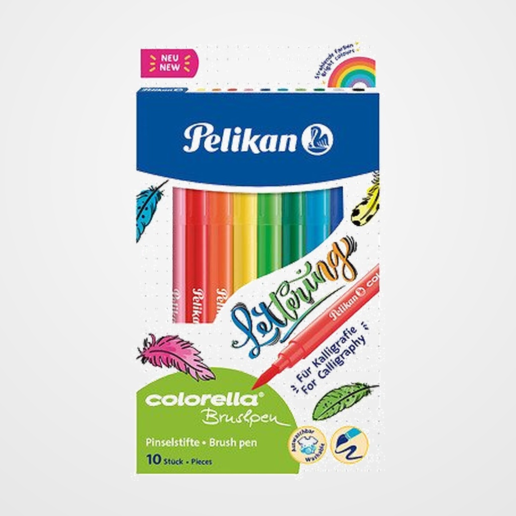 ROTULADOR FIBRA PELIKAN COLORELLA BRUSHPEN SURTIDO ESTUCHE de 10 (814577)
