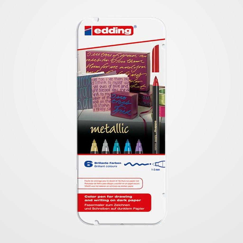 ROTULADOR FIBRA EDDING 1200-METALLIC ESTUCHE de 6