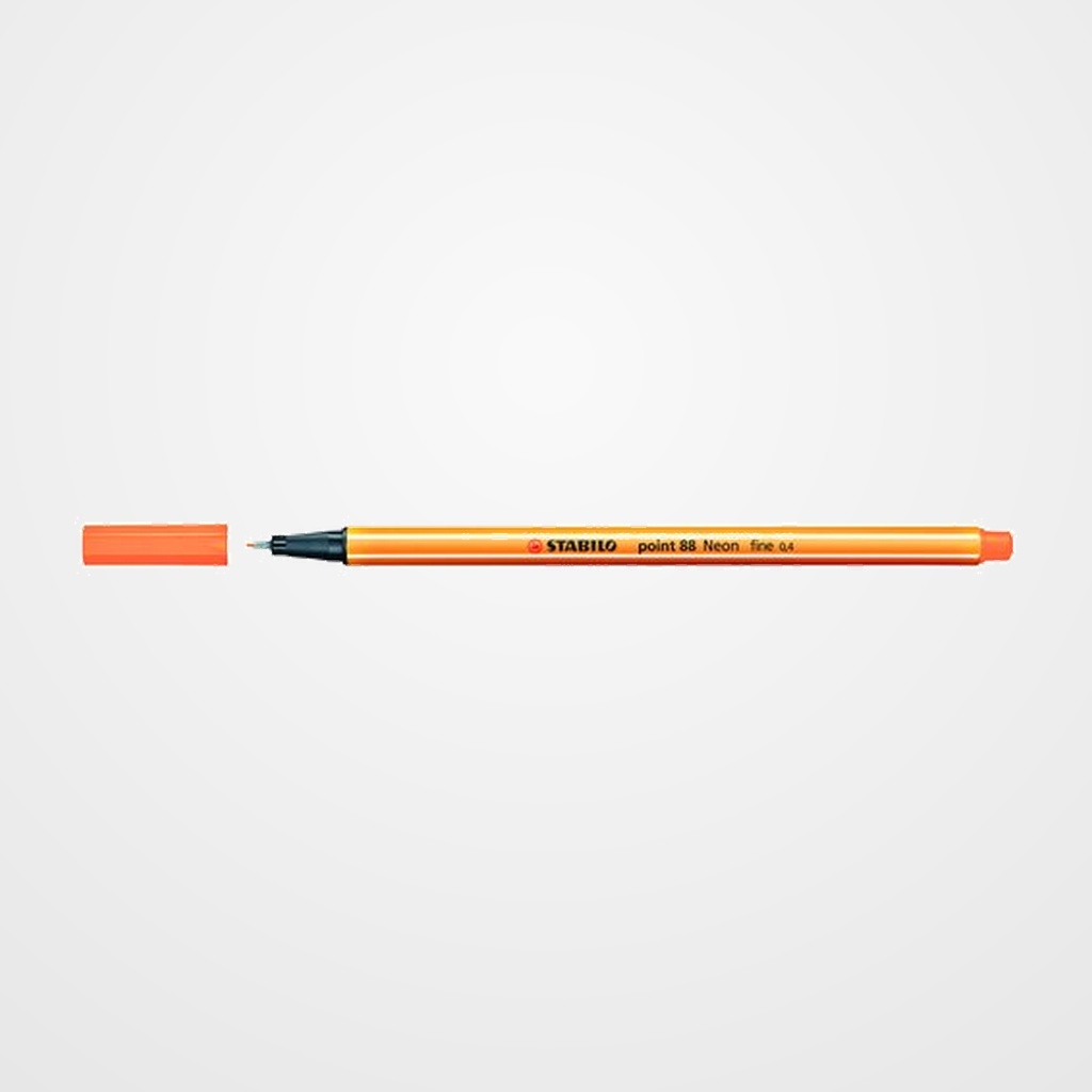 ROTULADOR FIBRA STABILO POINT 88  NARANJA NEON