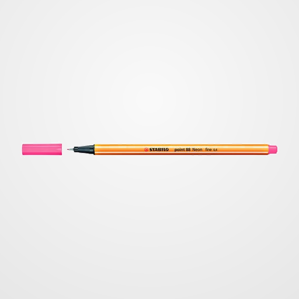 ROTULADOR FIBRA STABILO POINT 88  ROJO NEON