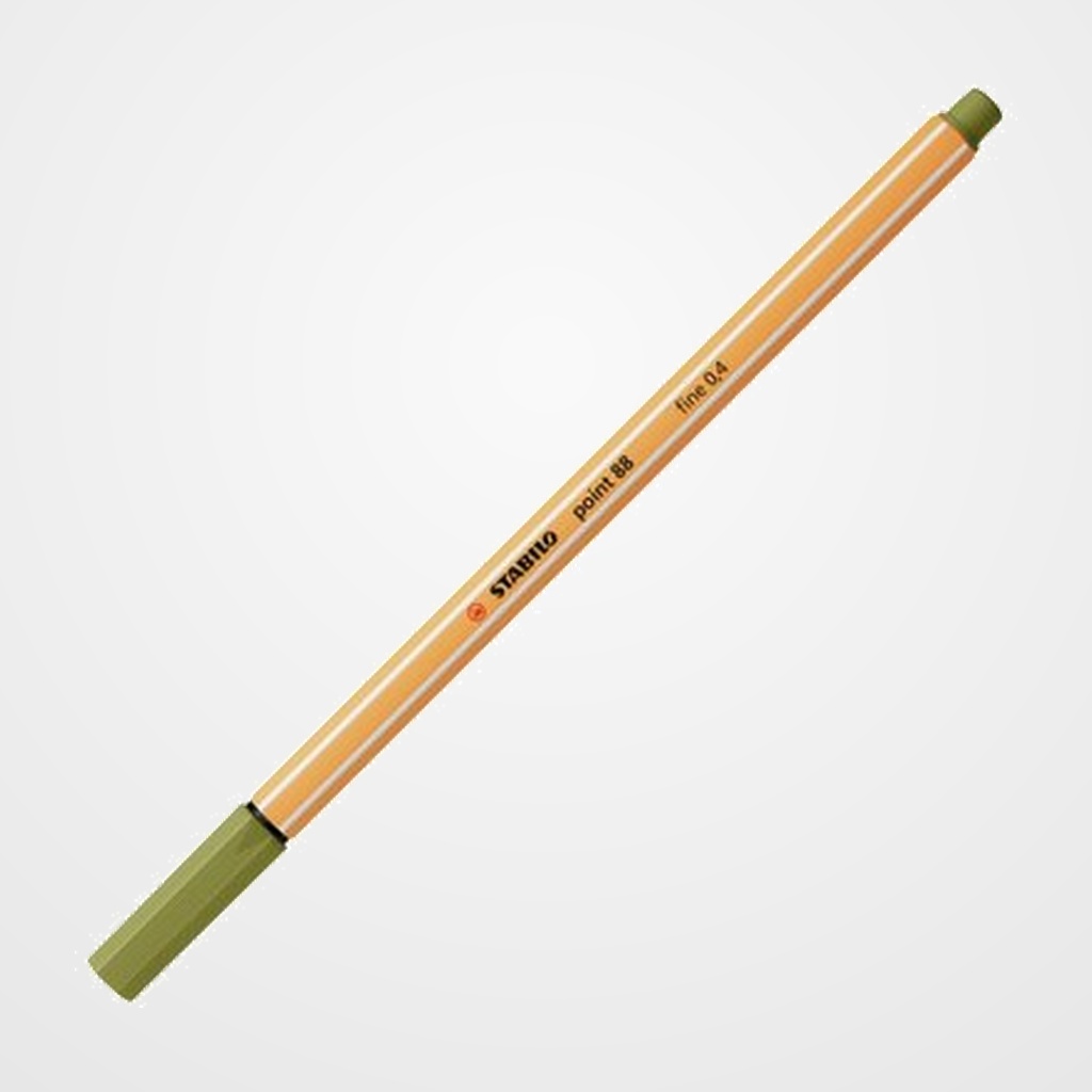 ROTULADOR FIBRA STABILO POINT 88  VERDE BARRO