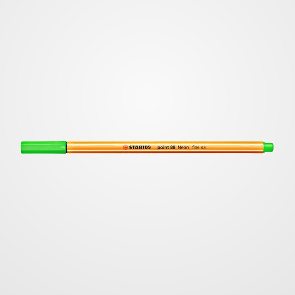 ROTULADOR FIBRA STABILO POINT 88  VERDE NEON