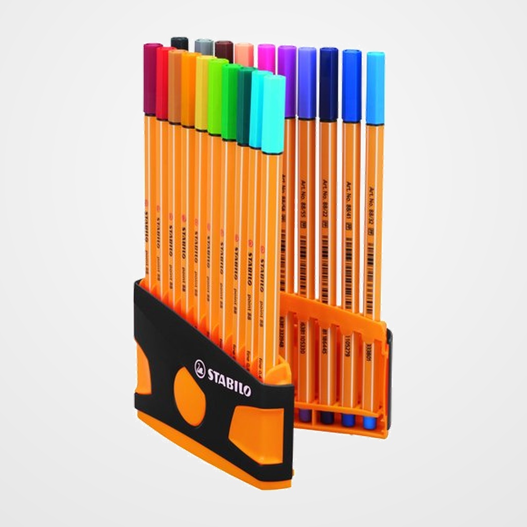 ROTULADOR FIBRA STABILO POINT 88 ANTRACITA/NARANJA ESTUCHE de 20