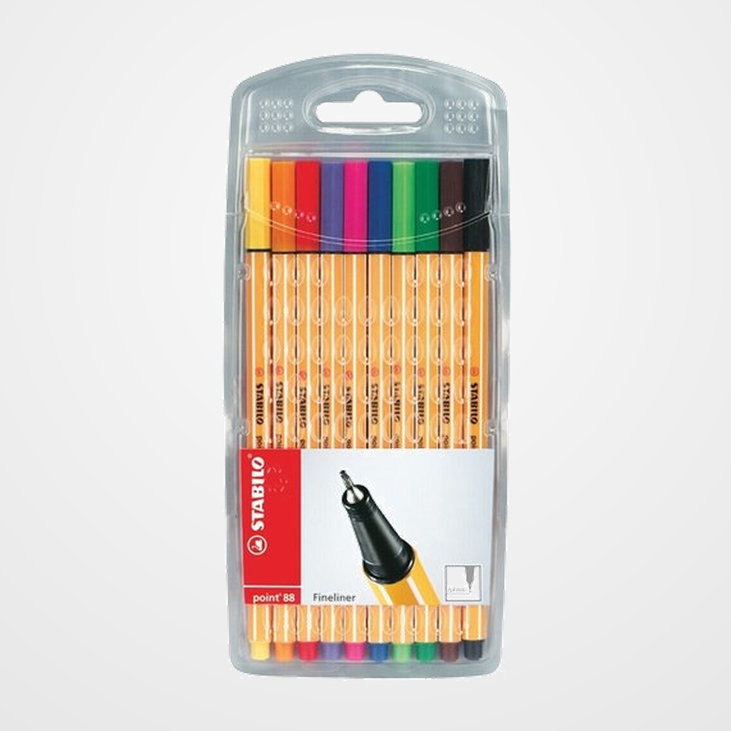 ROTULADOR FIBRA STABILO POINT 88 ESTUCHE de 10