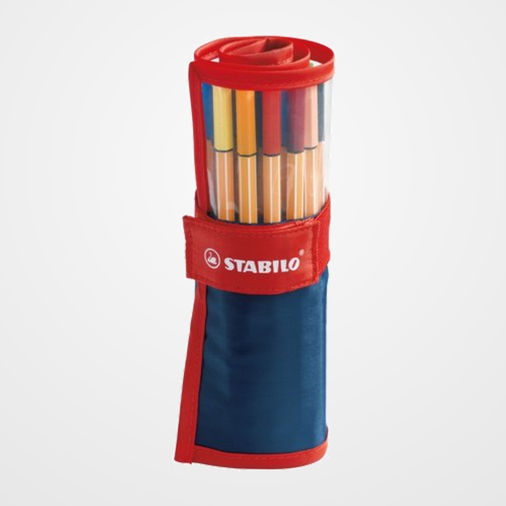 ROTULADOR FIBRA STABILO POINT 88 ESTUCHE de 25 ROLLERSET