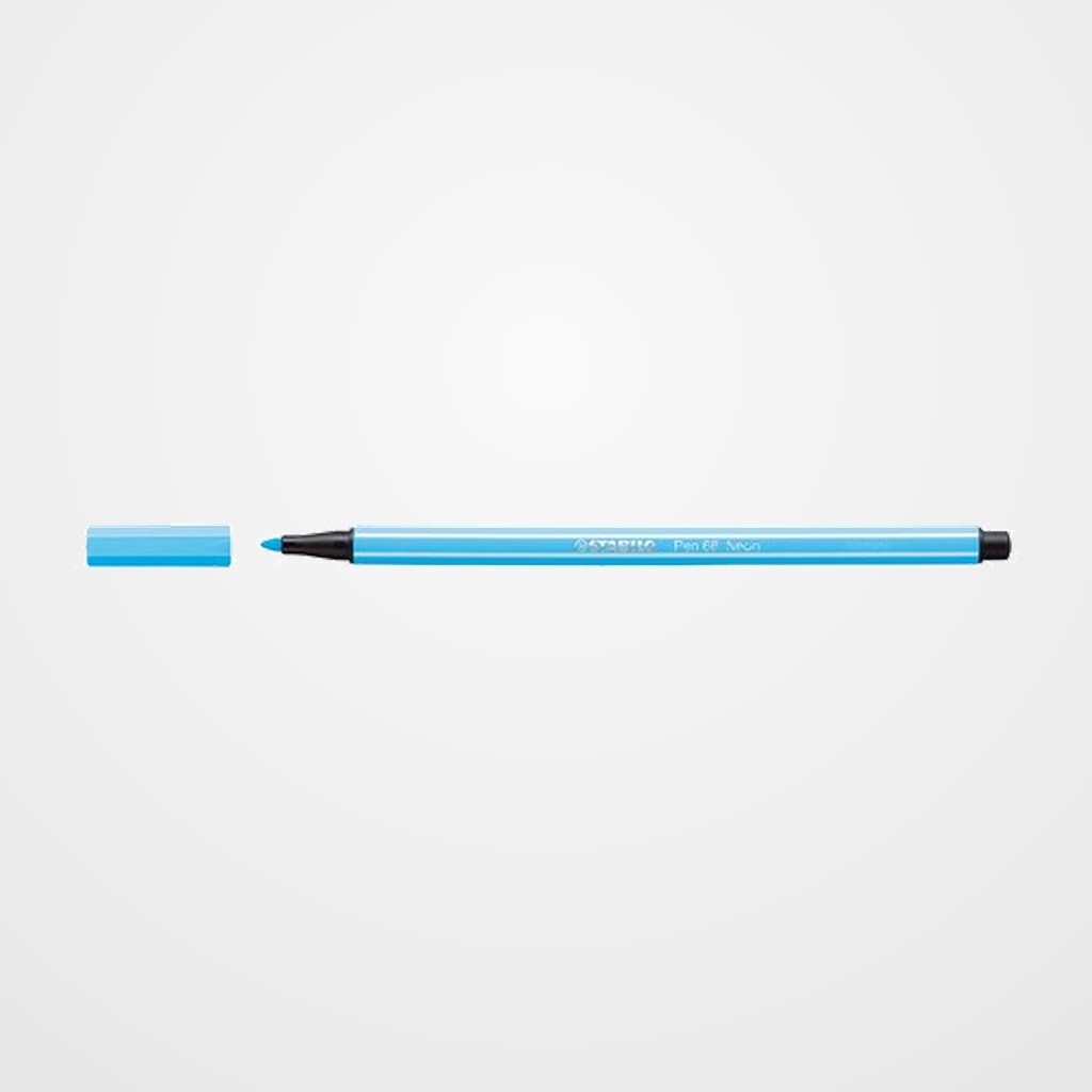 ROTULADOR FIBRA STABILO PEN 68  AZUL FLUORESCESTE