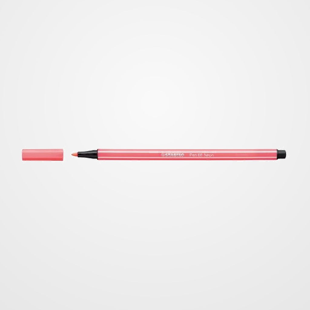 ROTULADOR FIBRA STABILO PEN 68  ROJO FLUORESCESTE