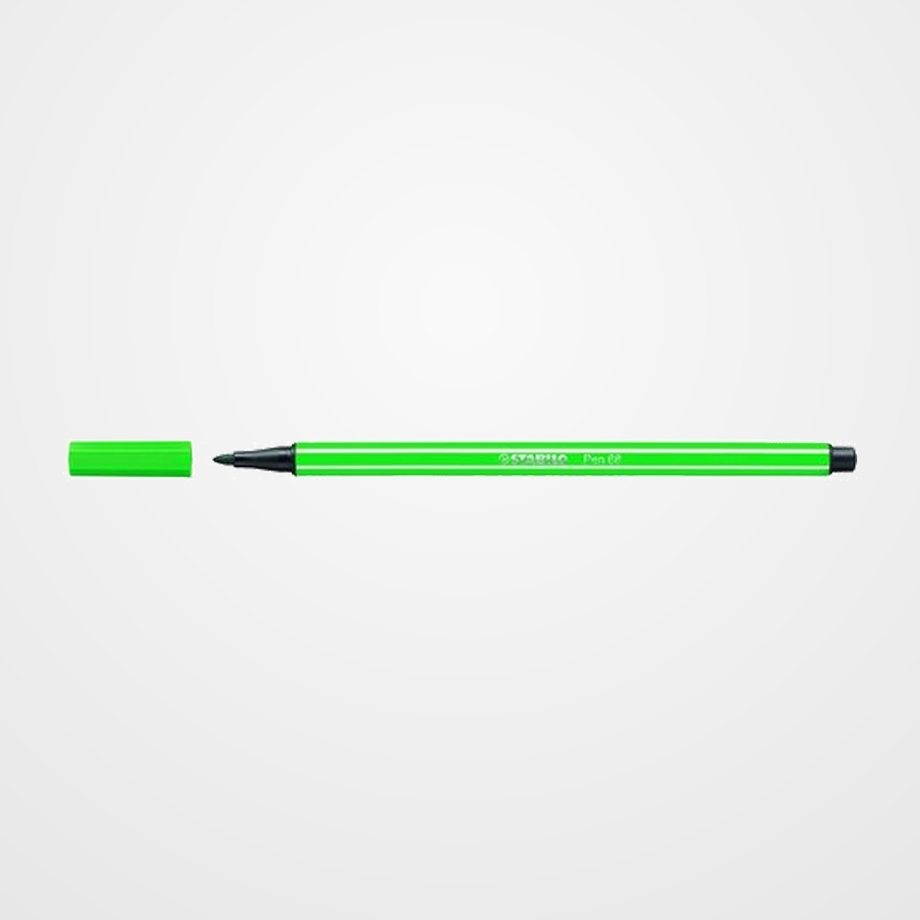 ROTULADOR FIBRA STABILO PEN 68  VERDE FLUORESCESTE