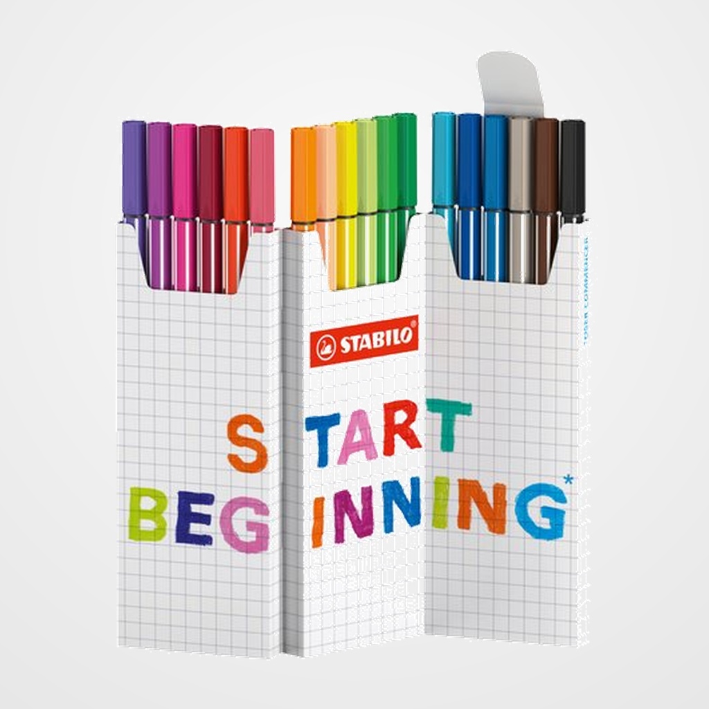 ROTULADOR FIBRA STABILO PEN 68 ESTUCHE ZIG-ZAG de 18