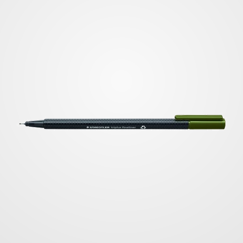 ROTULADOR FIBRA STAEDTLER  334 TRIPLUS FINELINER   VERDE OLIVA