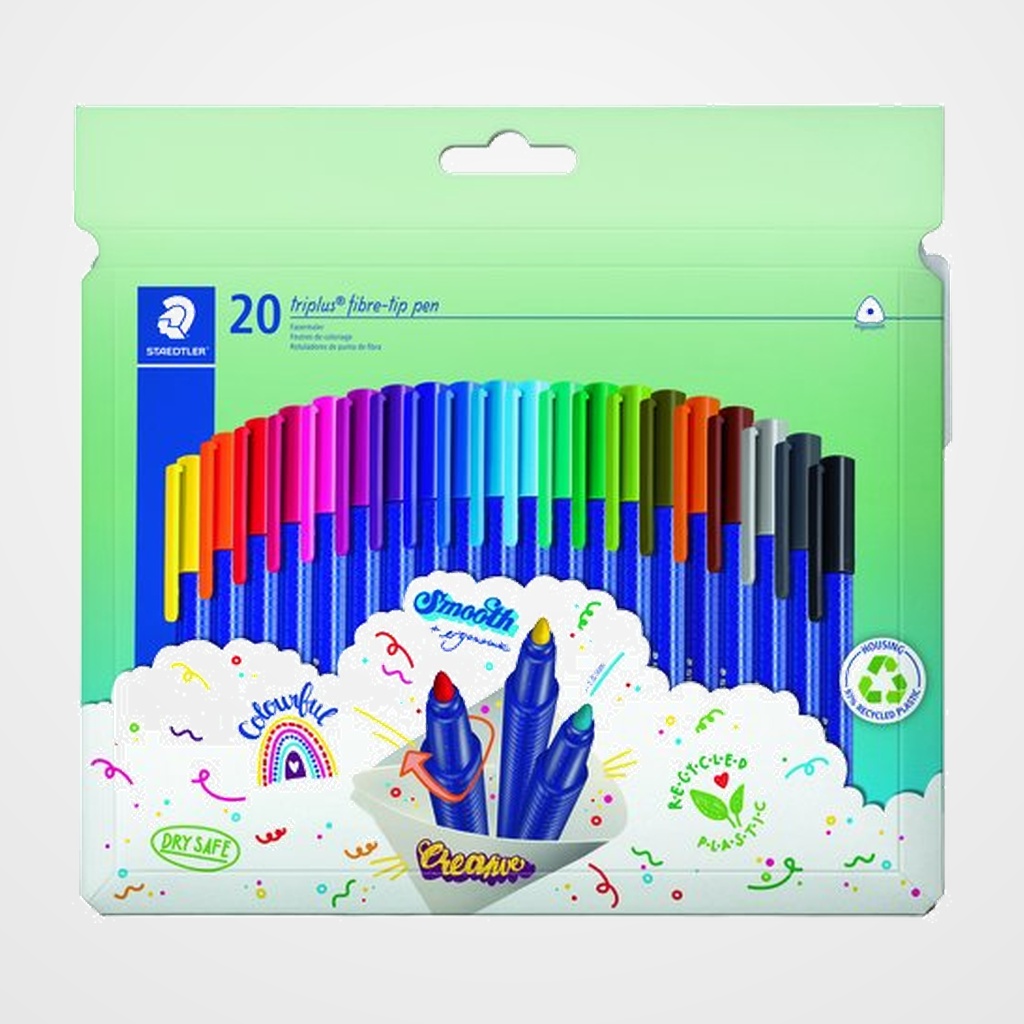 ROTULADOR FIBRA STAEDTLER  323 TRIPLUS COLOR CAJA de 20