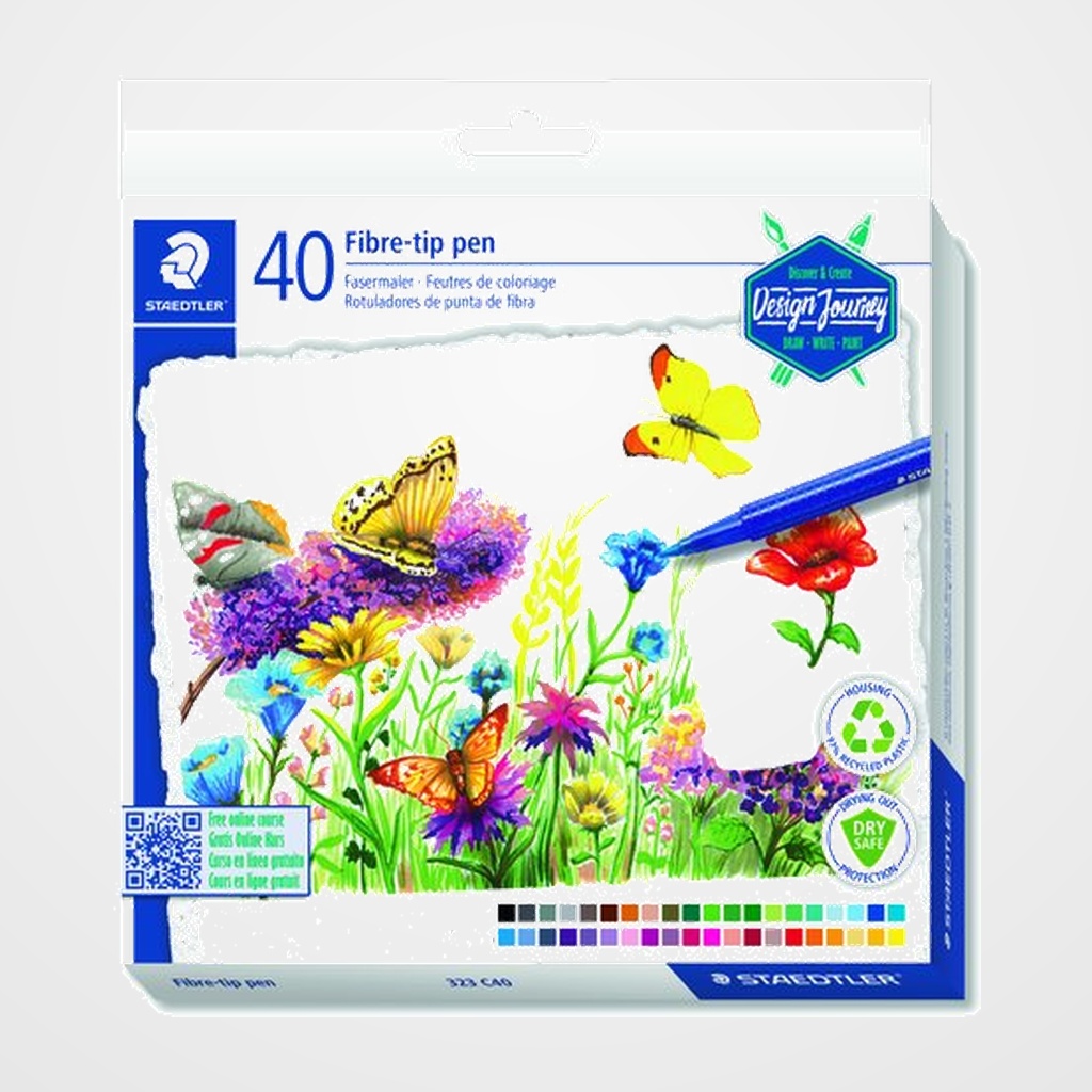 ROTULADOR FIBRA STAEDTLER  323 TRIPLUS COLOR CAJA de 40