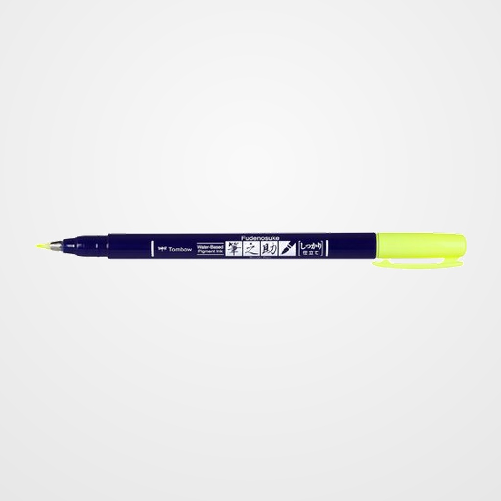 ROTULADOR TOMBOW CALIGRAFIA FUDENOSUKE PUNTA DURA AMARILLO NEON