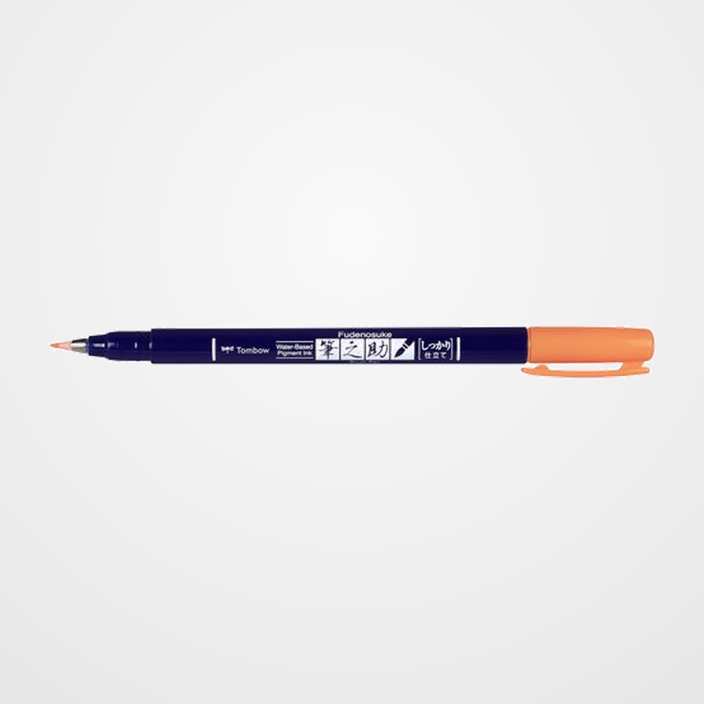 ROTULADOR TOMBOW CALIGRAFIA FUDENOSUKE PUNTA DURA NARANJA NEON
