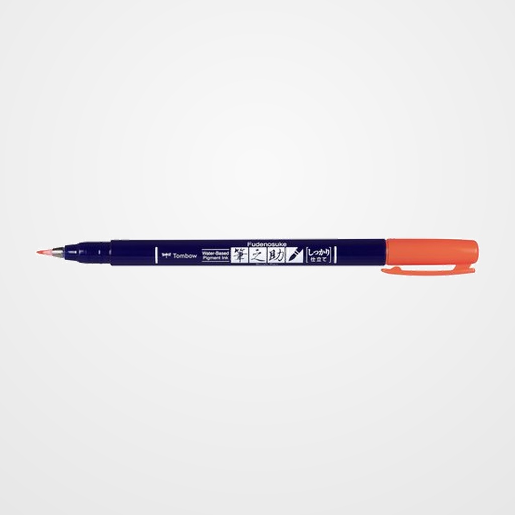 ROTULADOR TOMBOW CALIGRAFIA FUDENOSUKE PUNTA DURA ROJO NEON