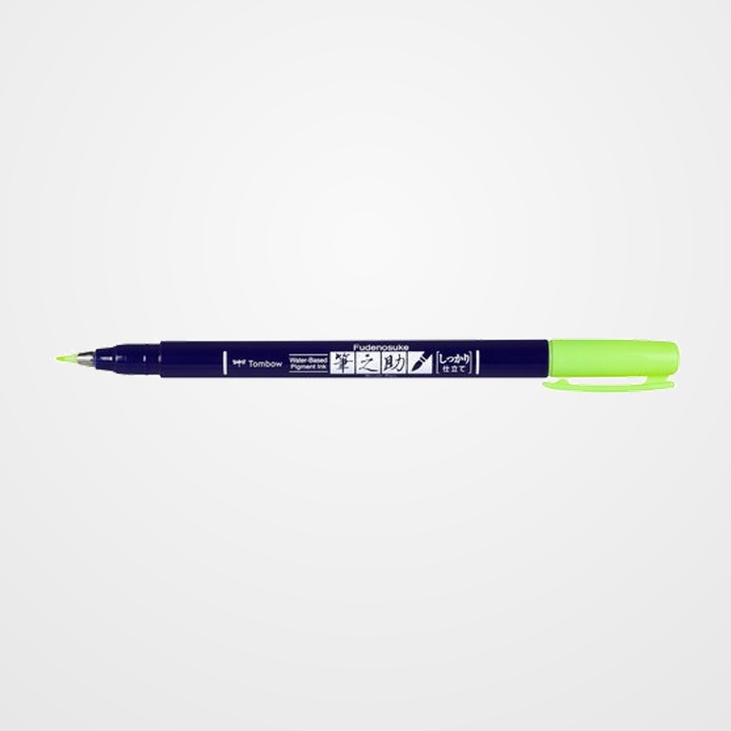 ROTULADOR TOMBOW CALIGRAFIA FUDENOSUKE PUNTA DURA VERDE NEON