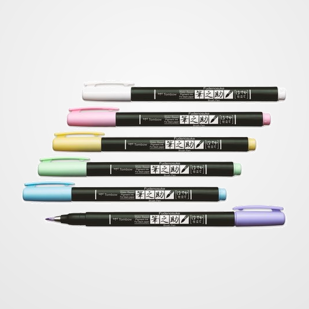 ROTULADOR TOMBOW CALIGRAFIA FUDENOSUKE PUNTA PINCEL PACK DE 6