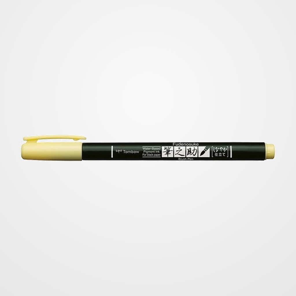 ROTULADOR TOMBOW CALIGRAFIA FUDENOSUKE PUNTA PINCEL PASTEL AMARILLO CLARO
