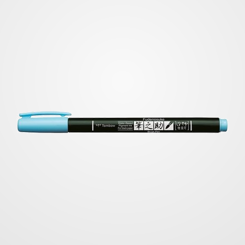 ROTULADOR TOMBOW CALIGRAFIA FUDENOSUKE PUNTA PINCEL PASTEL AZUL CLARO