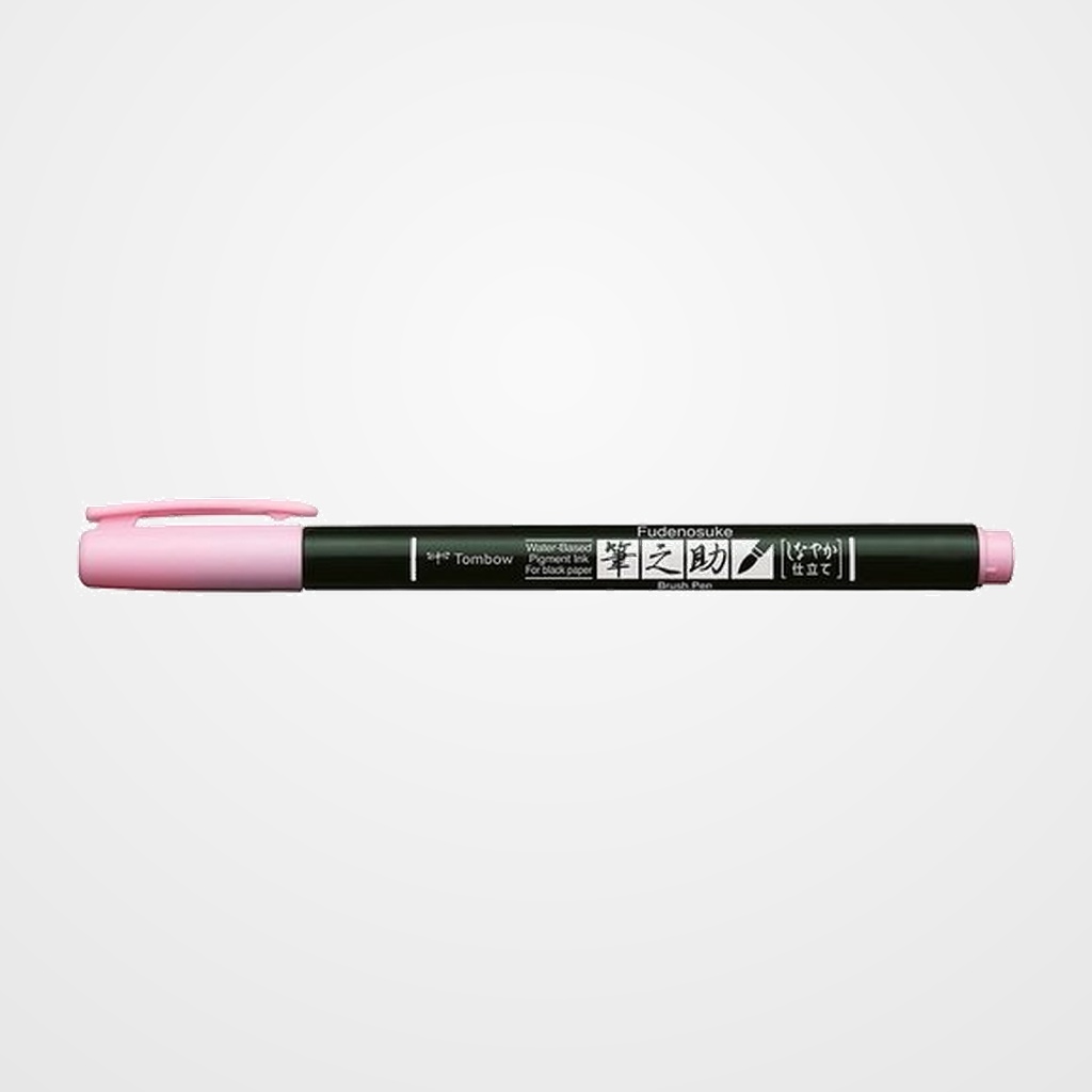 ROTULADOR TOMBOW CALIGRAFIA FUDENOSUKE PUNTA PINCEL PASTEL ROSA SUAVE
