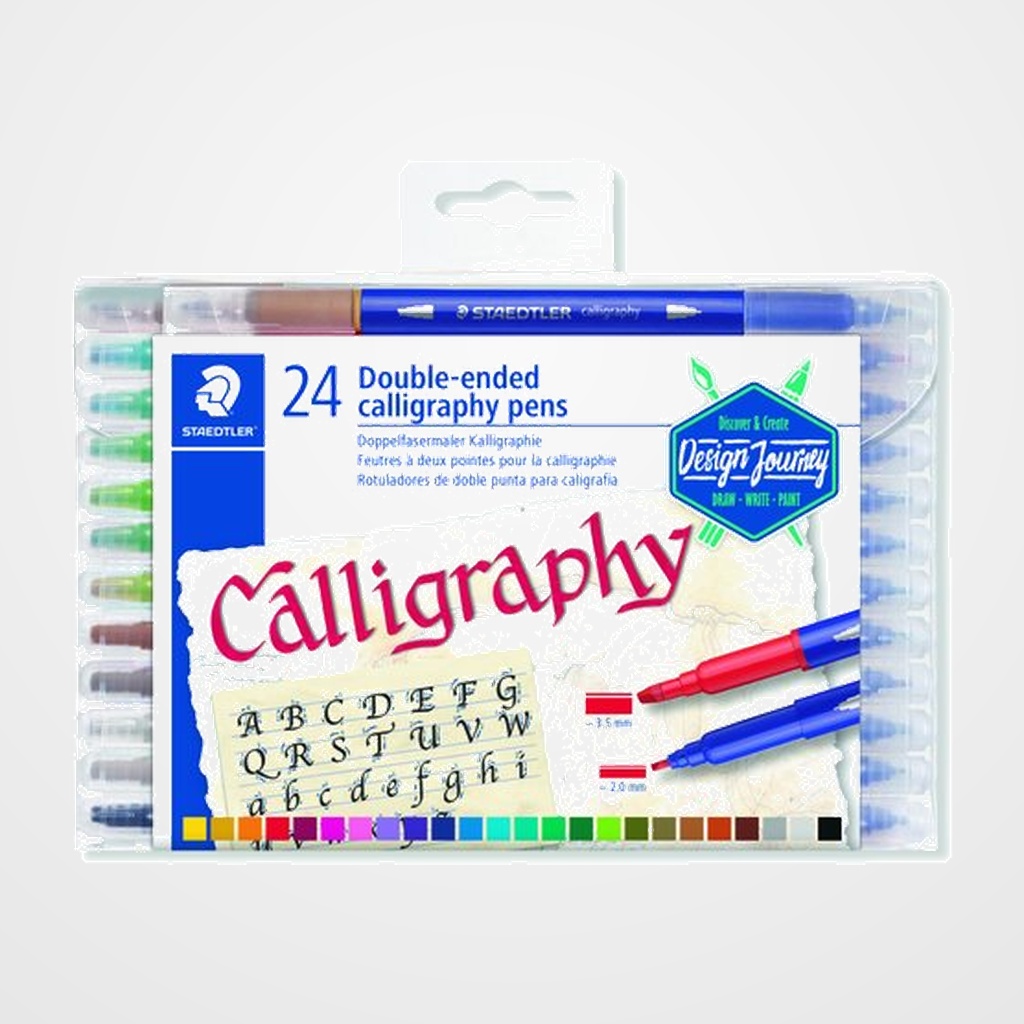 ROTULADOR FIBRA STAEDTLER 3005 DESIGN JOURNEY DOBLE PUNTA CALIGRAFIA ESTUCHE de 24