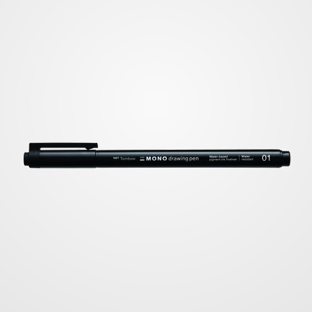ROTULADOR CALIBRADO TOMBOW MONO DRAWING PEN PUNTA FINA 01 (0,25 mm) NEGRO